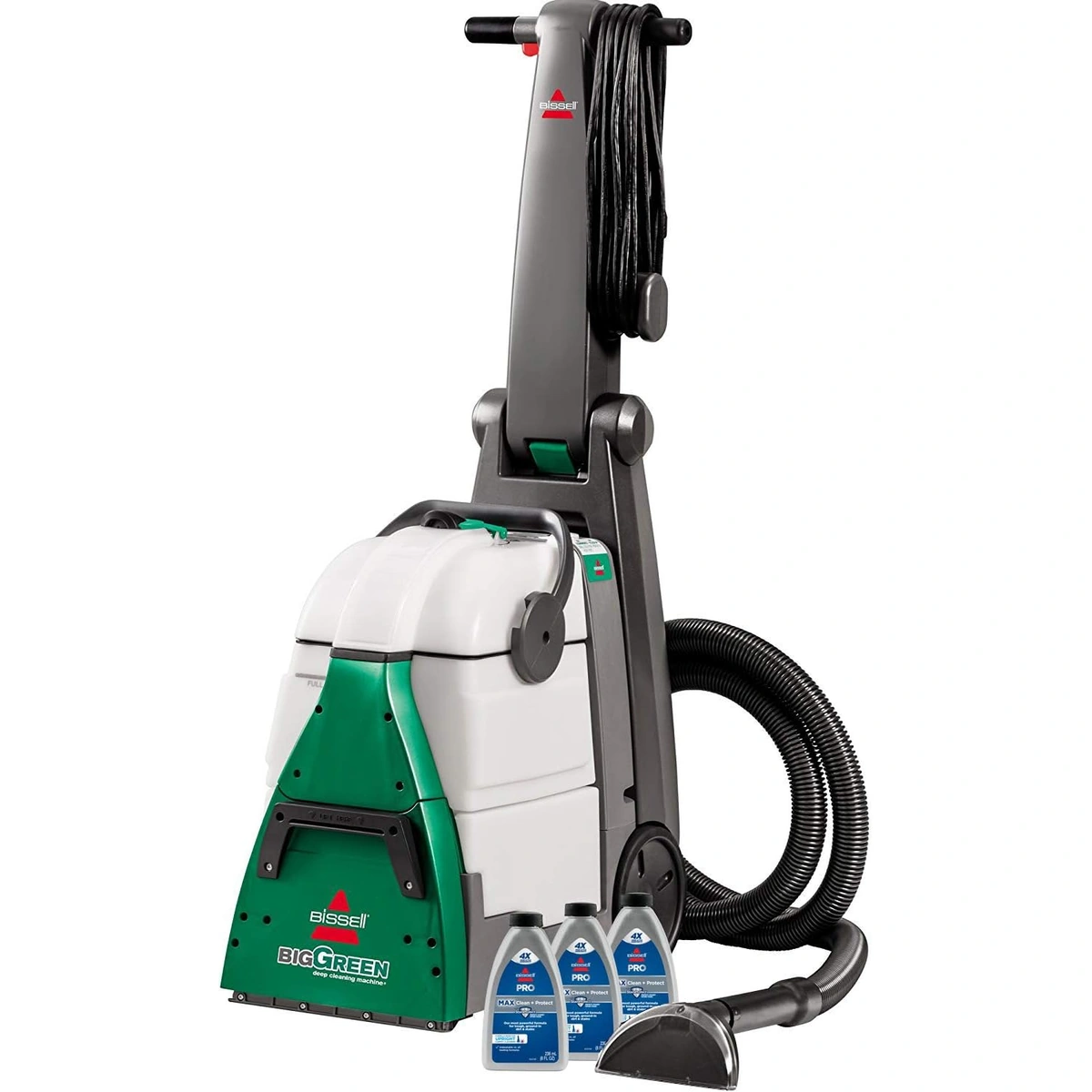 BISSELL Big Green Professional Carpet Cleaner 86T3 with hose tool and cleaning formulas
