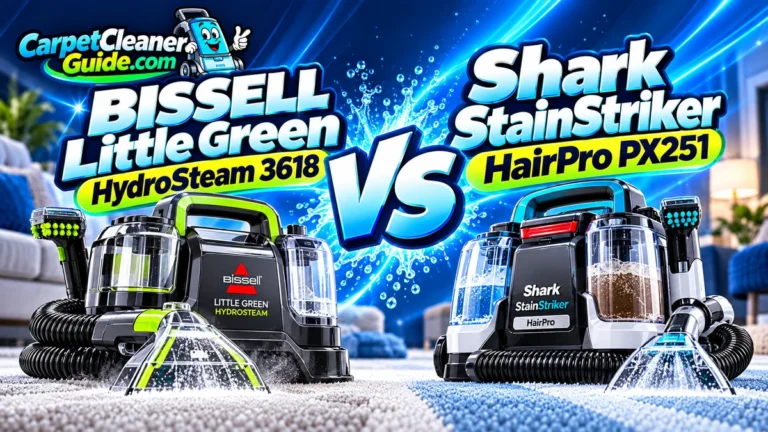 BISSELL Little Green HydroSteam 3618 vs Shark StainStriker HairPro PX251