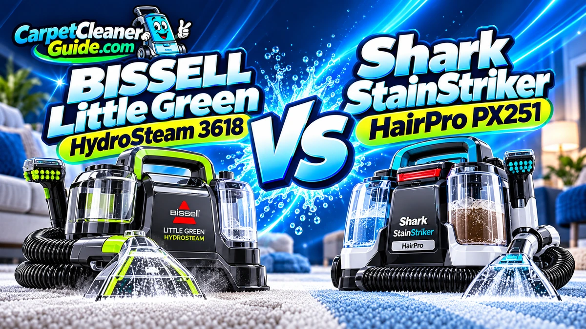 BISSELL Little Green HydroSteam 3618 vs Shark StainStriker HairPro PX251
