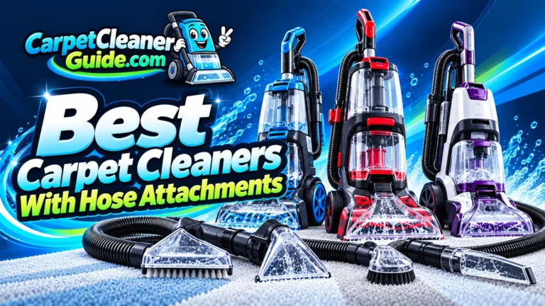 Best Carpet Cleaners With Hose Attachments featured image with upright machines and hose tools