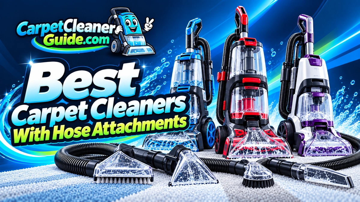 Best Carpet Cleaners With Hose Attachments featured image with upright machines and hose tools