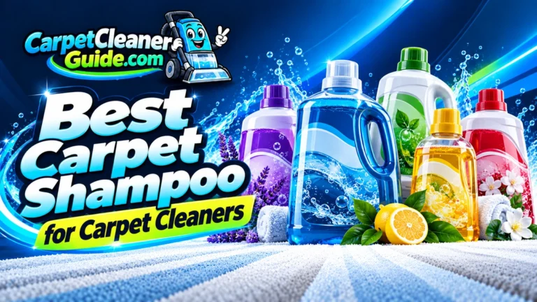Best Carpet Shampoo for Carpet Cleaners featured image with carpet shampoo bottles
